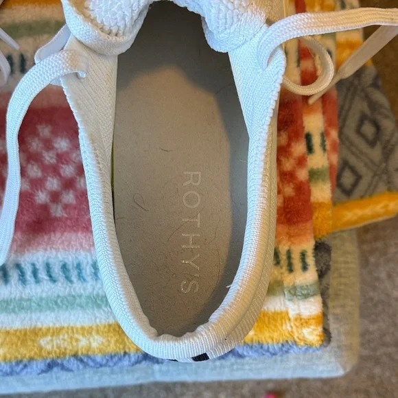 Rothy's Cream Knit Lace-Up Sneakers - Picture 2 of 4